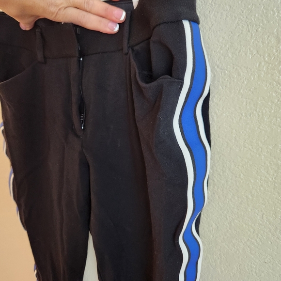 Express Mid Rise Side Blue Stripe Skinny Pants 6R - Picture 7 of 10